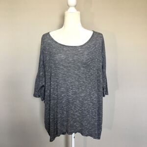 Lularoe Large Heather Grey Box Shaped Tunic Top Short Dolman Sleeves